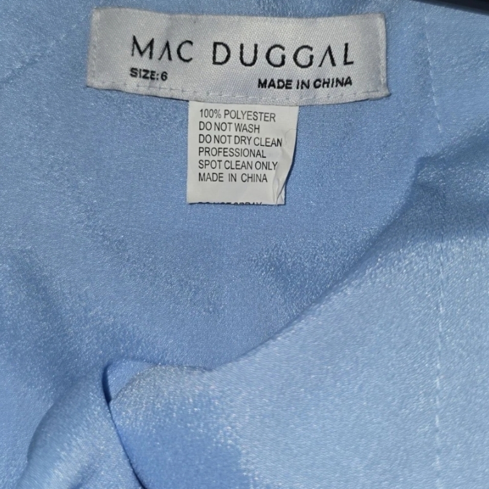 Mac Duggal One Shoulder Embellished Formal Gown Size 6 Blue - Picture 4 of 6
